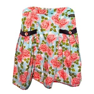 Matilda Jane Floral Skirt, Kids size 10 Colorful Soft Cotton with Buttons